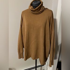 Aerie Cowell neck sweater/sweatshirt, Large, mustard/gold